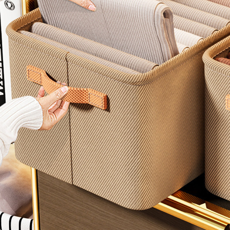Set Of 3 Closet Organizers And Storage Bins Large, Organizer Storage Baskets, Storage Containers For Organizing Changing Table Bookshelf With Sturdy Steel Frame Cationic Fabric