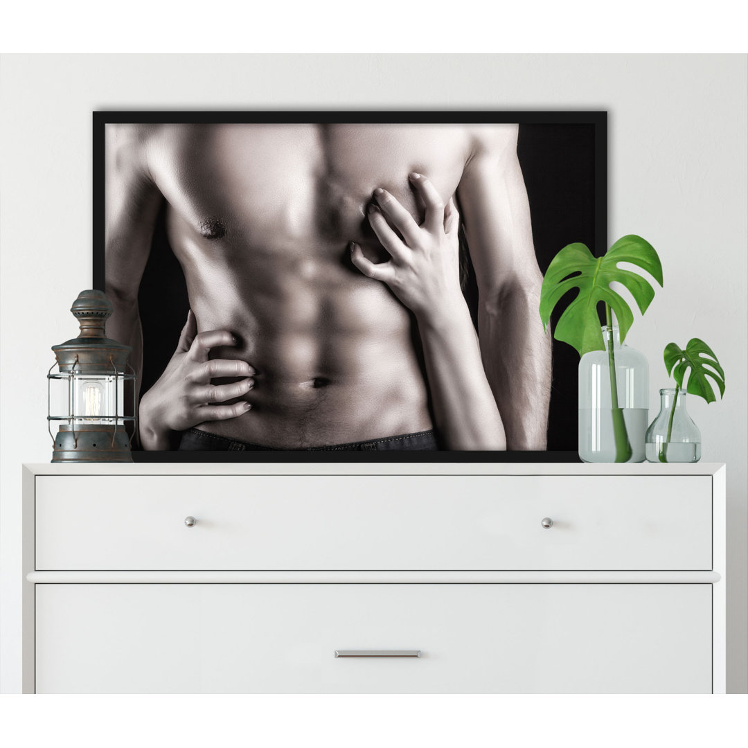 Gerahmtes Poster Muscular Washboard Abs