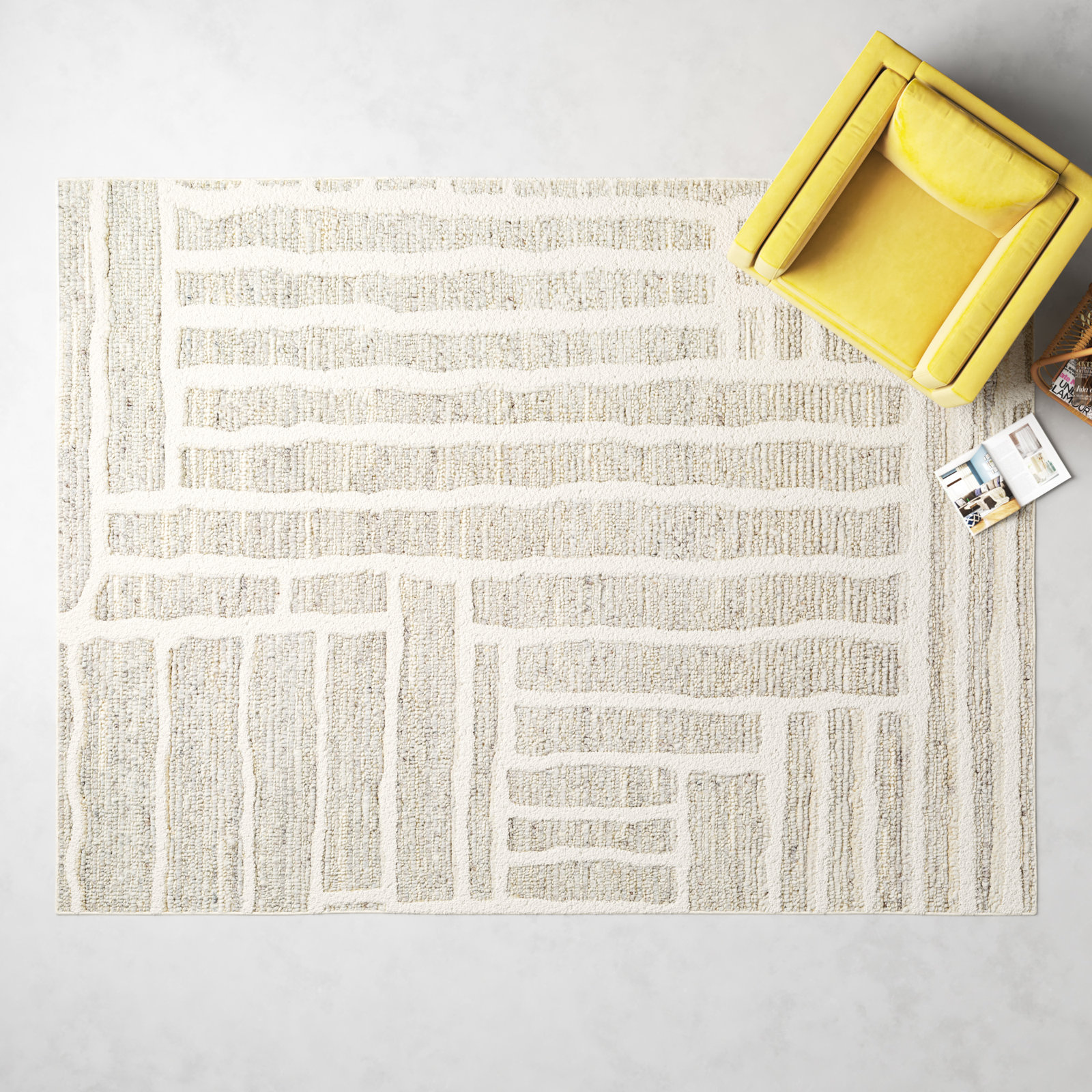 Edwardo Hand-Woven Abstract Rug, Rectangle 5' x 7'6"