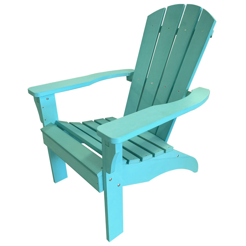 Chaise Adirondack en bois massif Marcano, Turquoise
