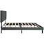 Base de lit tapissier simple de taille simple avec tête de lit en lin gris foncé - bouton, aucun sommier requis, assemblage facile, support de lattes en bois, plateforme à poids limite de 300 lb en gris, tête de lit, ressort,-746645251-746645254