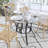 Hardrick 42'' Round Glass Dining Table with Crescent Style Metal Frame-28473371-28473368