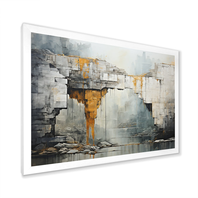 «Waterfall Cliff Adventure IV», reproduction sur toile, Cadre simple blanc, H 24 po x l 32 po x P 1 po