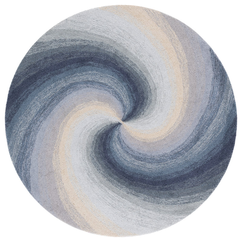 Novelty 202 Hand Tufted 80% Wool; 20% Cotton Spiral Rug, Round 3'