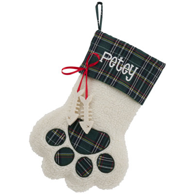 Cat Paw with Custom Pet Name Stocking