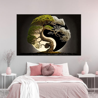 Toile de coton moderne suspendue au mur Yin Yang