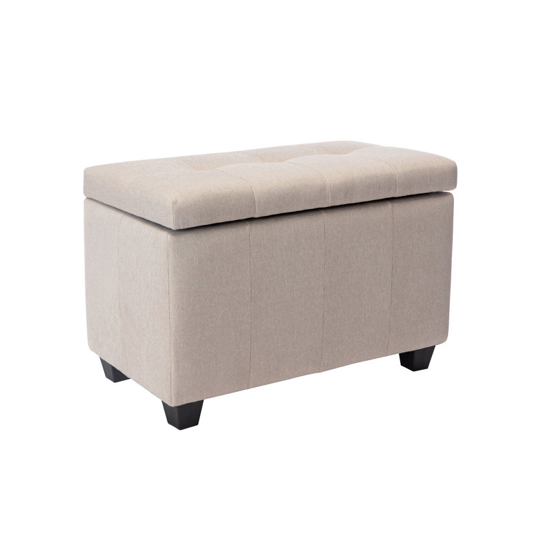 Vivi Fabric Flip Top Storage Bench, Beige