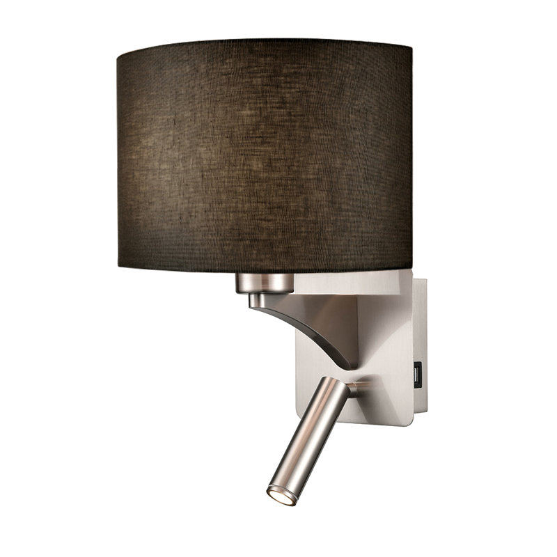 Manel LED Armed Sconce, Black