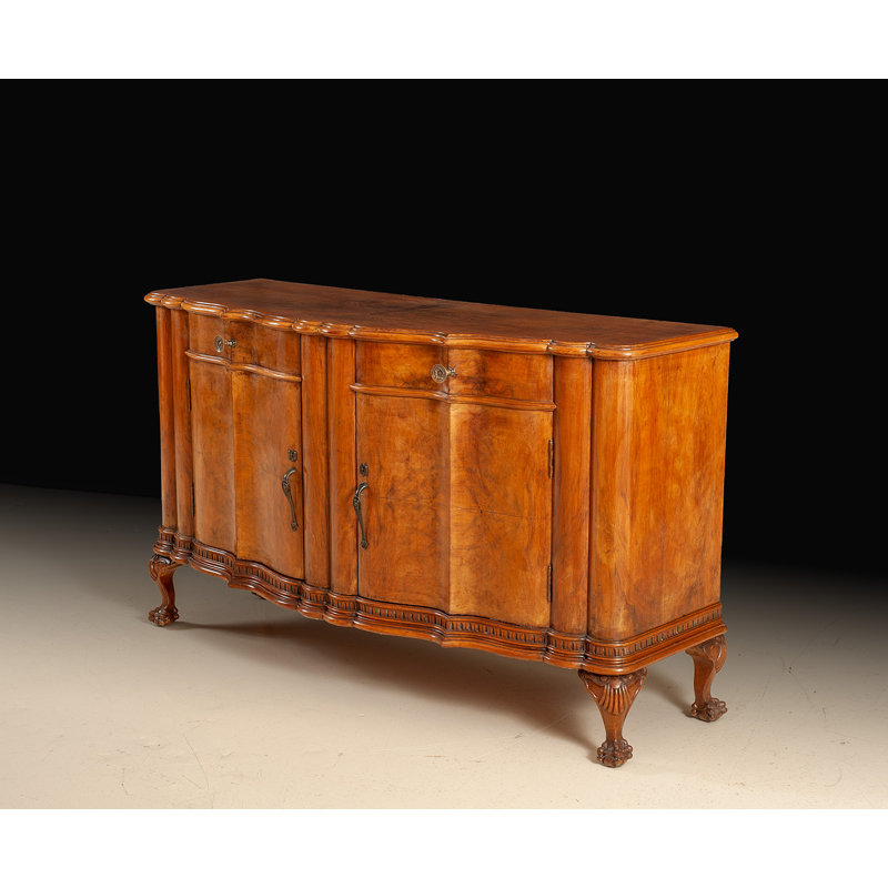 Original Restored Italian Antique Serpentine Buffet
