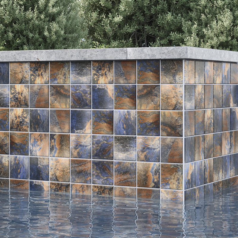 Carreau de mur en porcelaine émaillée matte 6 po x 6 po Seascape, Crustacé mat