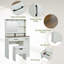 Bureau de coiffeuse avec miroir 3 modes de ferme H 53,1 po x P 15,7 po x l 31,5 po Farmhouse