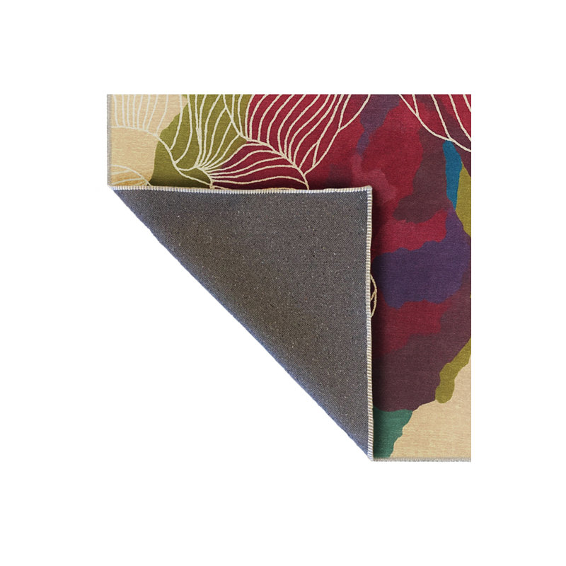 Tapis beige tissé à motif floral lavable Mosso, 2'6" x 4'11"