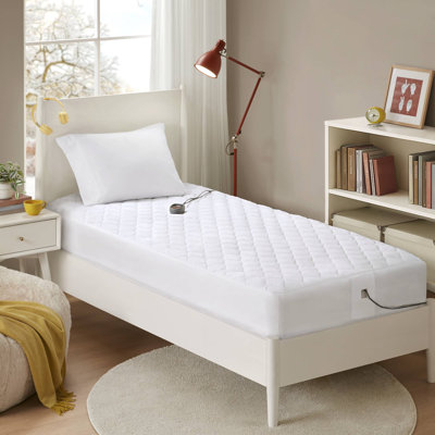 Beautyrest White Cotton Deep Pocket 20 Heat Settings Heated Twin XL Mattress Pad
