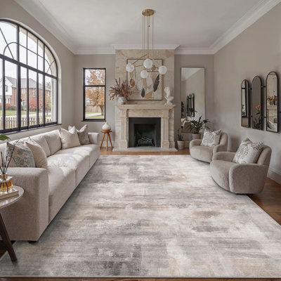 Abstract Grey/Brown Area Rug