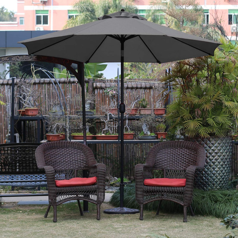 Parasol de marché de 4,00 po avec manivelle Saramarie, Gris