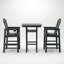 3 bistro d'extérieur avec une table carrée à haut plateau de 42,1 po et 2 chaises de bar avec repose-pieds stables, idéal pour la terrasse sous le patio