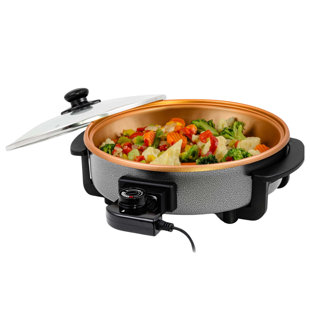 Elite 12-in L x 12-in W 1500-Watt Non-stick Electric Skillet in the Electric  Skillets department at