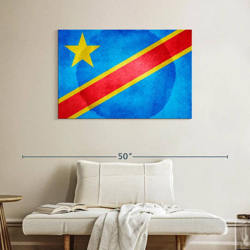 Washed Congo Flag, 26" H x 39" W