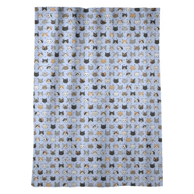 Panneau de rideau simple occultant et isolant avec passe-tringle pour fenêtre pour chat kitty Avicia