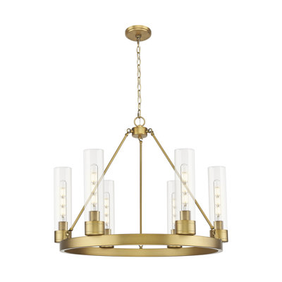 Scherer - 6 Light Chandelier with Shades