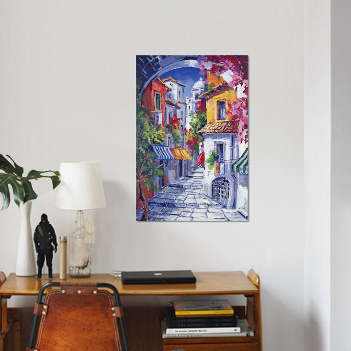 «Vicolo Caratteristico», reproduction sur toile, H 18 po x l 12 po x P 1,5 po, Pas de tapis, Toile tendue