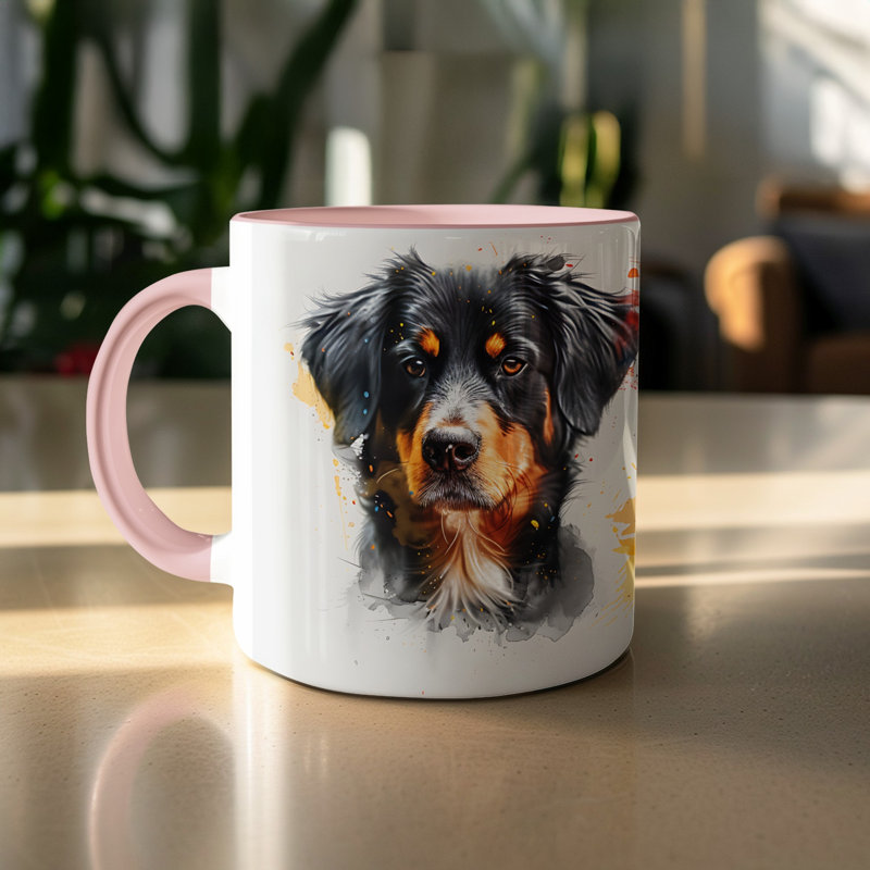 Watercolor Terrier Dog Faces Design 11oz Coffee Mug, 3