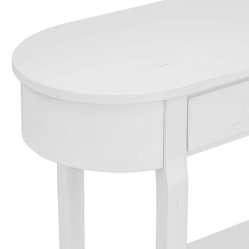 Élégante console rétro avec un design incurvé et un glacis lisse pour les entrées, les salons et les couloirs