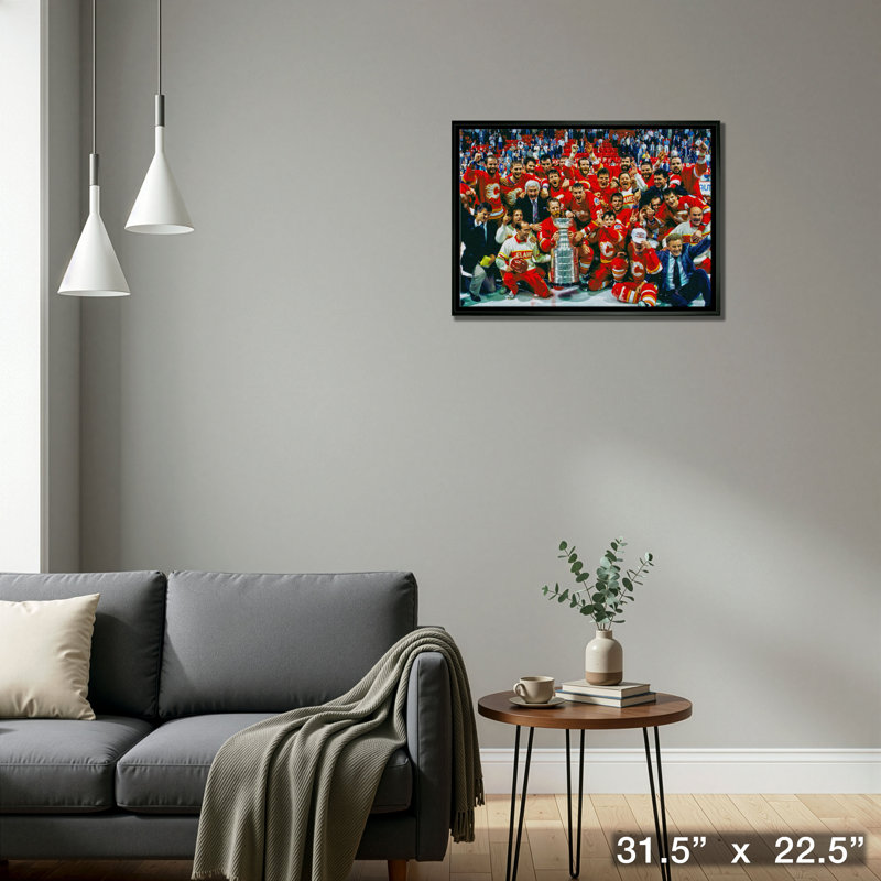 Calgary Flames, 20 x 29, toile encadrée, coupe de la célébration