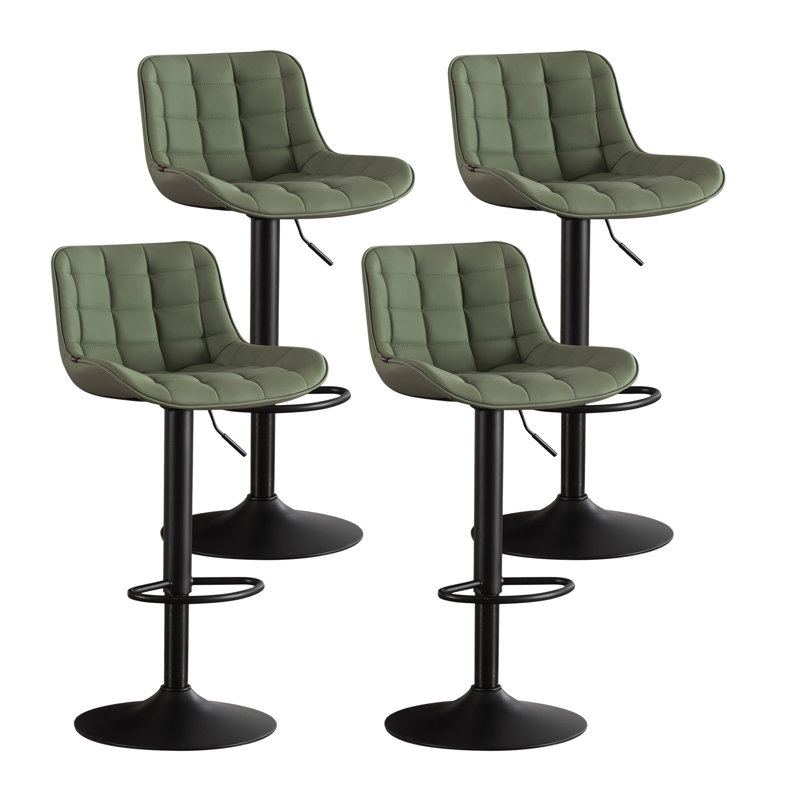 Tabourets de bar rembourrés Lochie, Vert haricot / noir