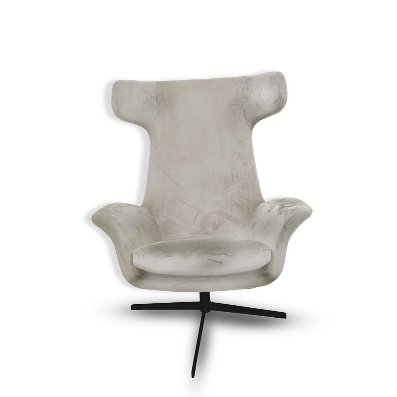 Alexandia Velvet Swivel Armchair, Cream
