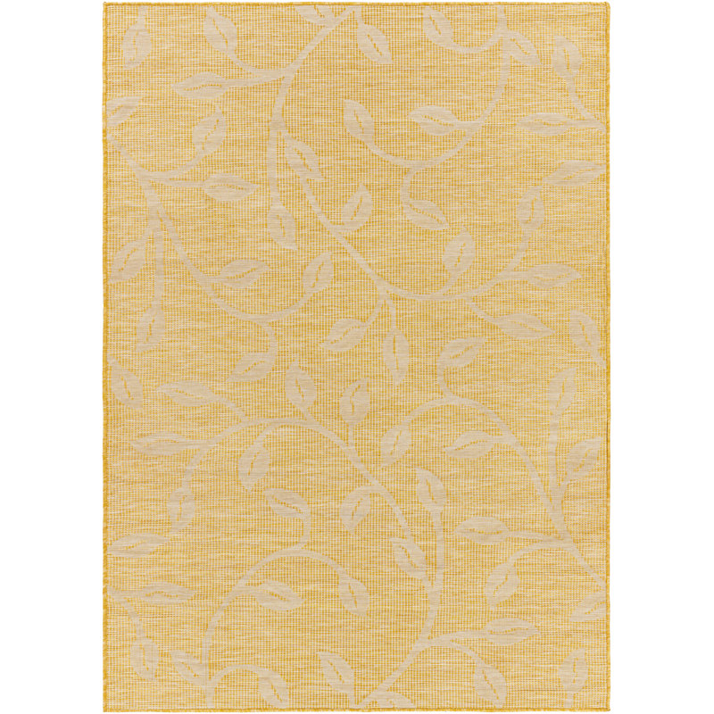 Tapis jaune à motif floral Brimberry, Rectangle 2 pi 7 po x 4 pi