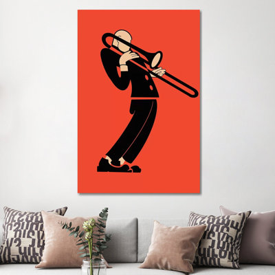 The Trombone by Mark Rogan - Wrapped Canvas Print