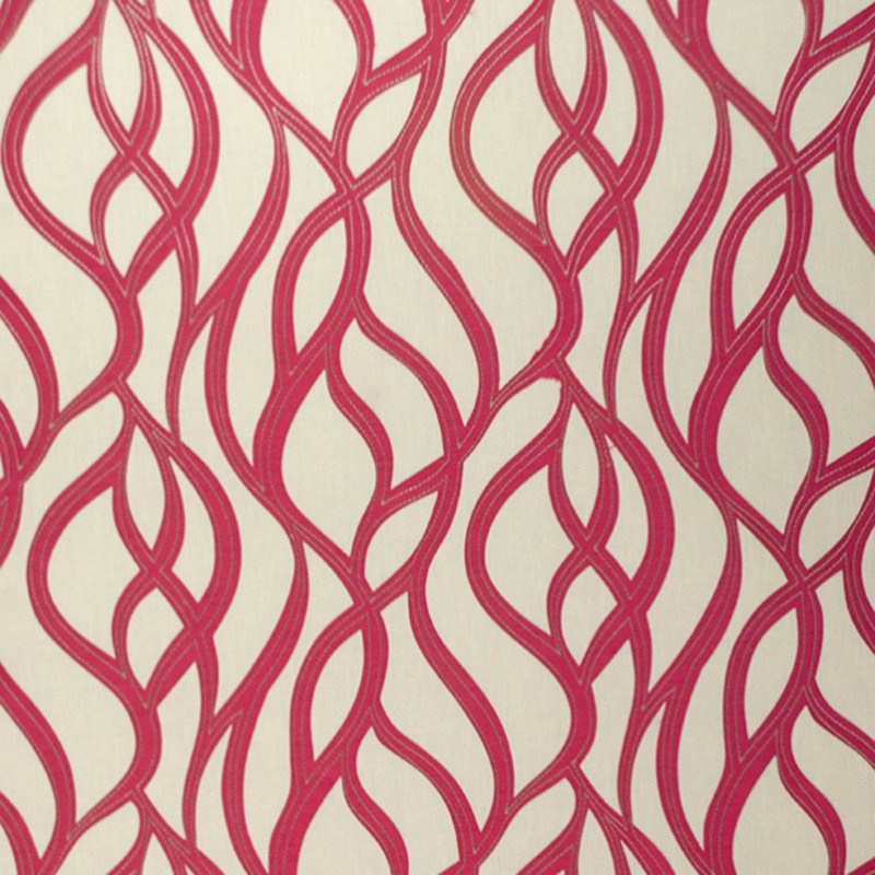Wesco Radio Waves Fabric, Raspberry