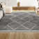 Cantera Shag Plush Tassel Moroccan Tribal Geometric Trellis Gray/Cream Rug