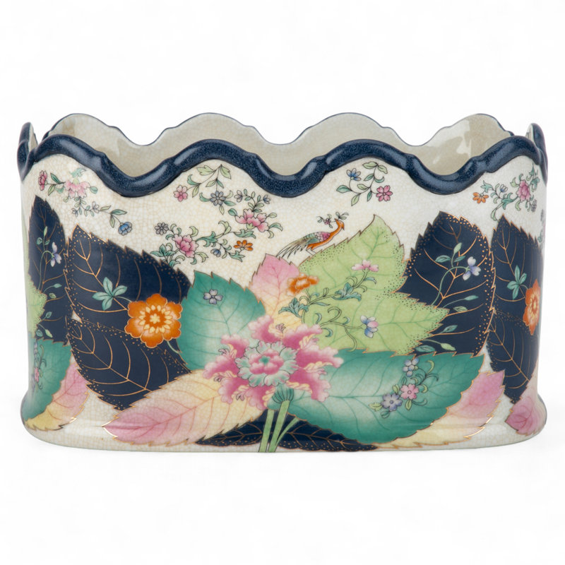 Porcelain Planter Tobacco Leaf