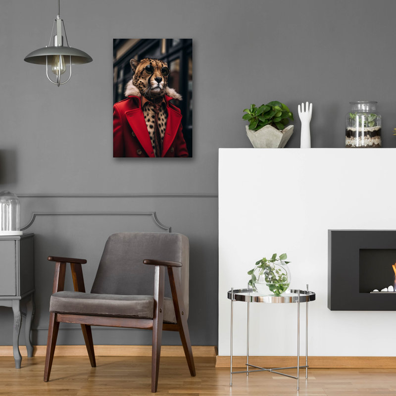 «Cheetah Chic» par r3darch0n, art mural en verre acrylique, H 24 po x l 16 po x P 0,2 po