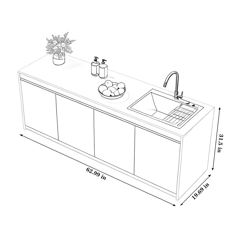 All-Weather Aluminum Wash Basin with Stone Counter