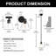 Luminaire suspendu simple noir mat à 1 lumière Aigars (paquet de 3)-230690980