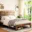Structure de lit plateforme en bois brun foncé, avec options de rangement sous le lit substantielles, assemblage silencieux et simple, pas de sommier pour grand lit, fabrication silencieuse, ressort, facile à assembler, amplement inférieur-1567755277