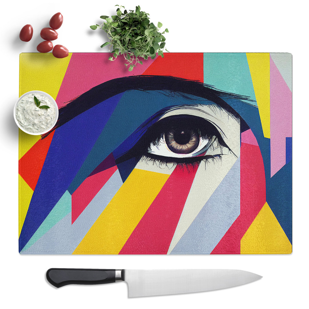 Colourful Abstract Eye Vol.1  Glass Chopping Board