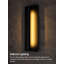 LED Outdoor Wall Lamp, Carved Pattern Matte Black Aluminum Exterior Light, 3000K Warm White