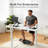 Glass Standing Desk with Writable Surface and Built-In Storage Drawers, Adjustable Height-615160082-614875030