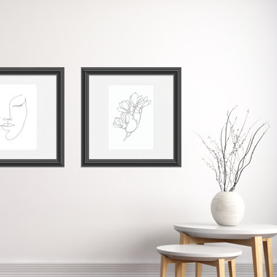 Lilli Wood Beveled Picture Frame with Mat