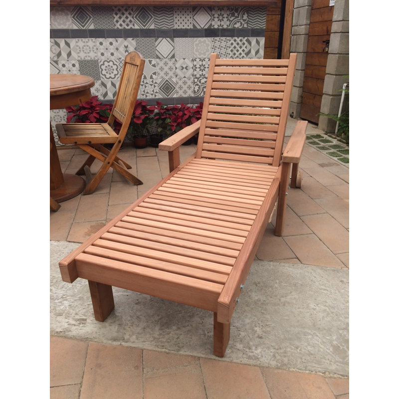 Varda 72'' Long Reclining Single Redwood Chaise, Clear