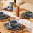 Milkyway Series 24 Pieces Dinnerware Set, Dark Gray-2128509771