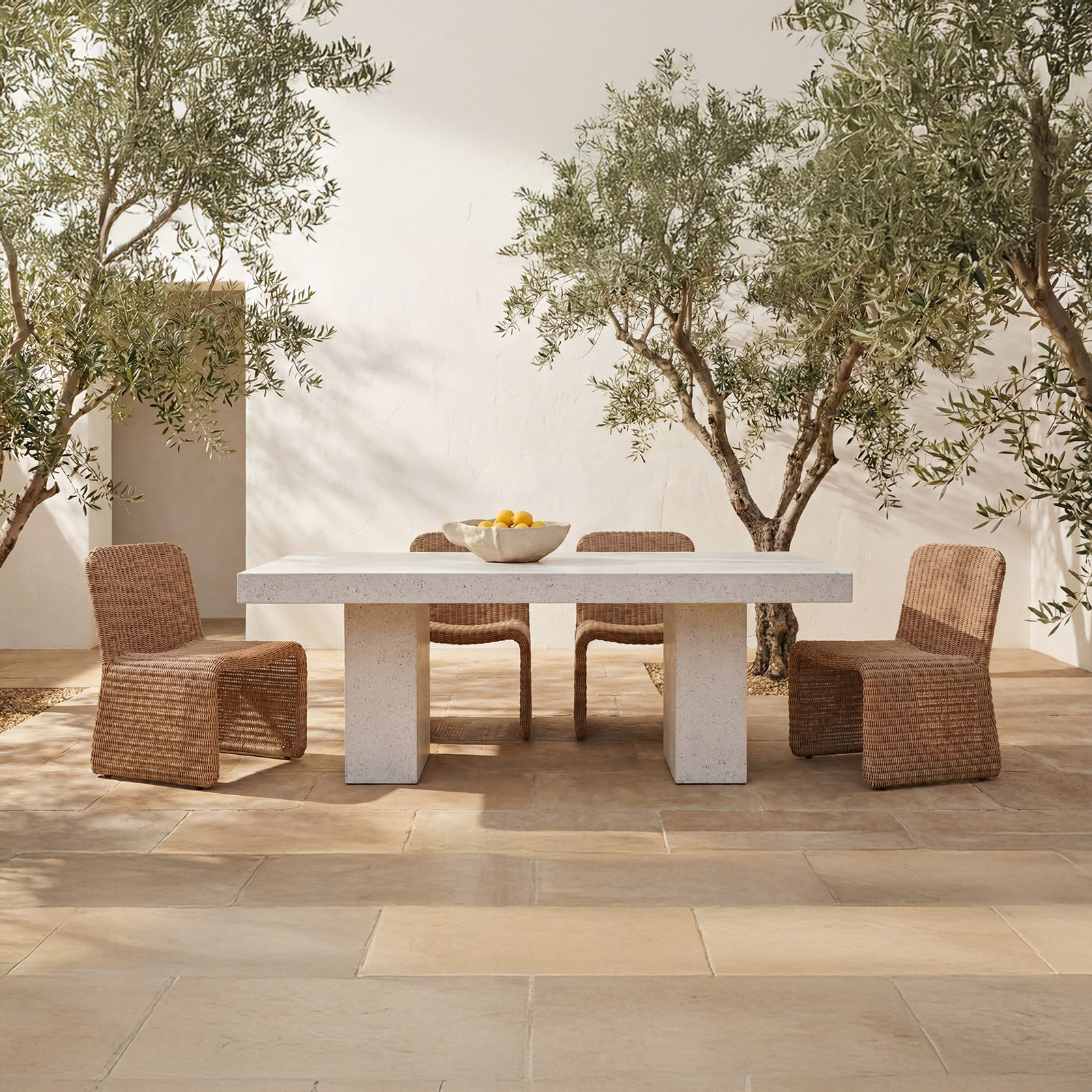 Attie Patio Side Chair, Brown