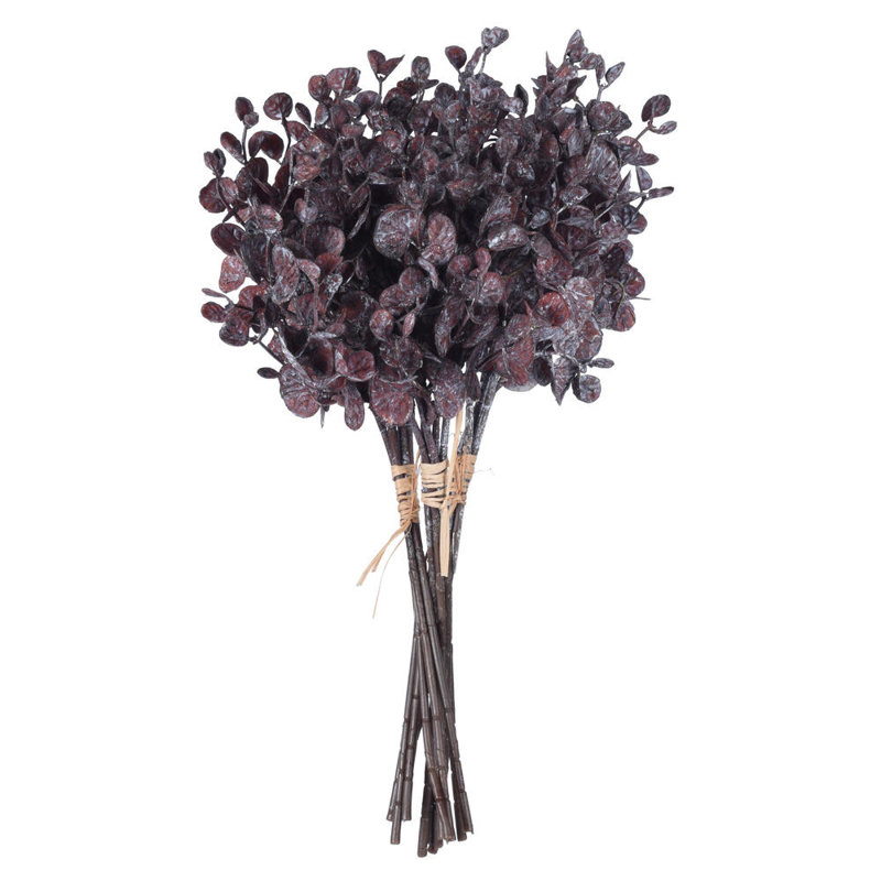 Ensemble de 3 plantes artificielles eucalyptus, Rouge