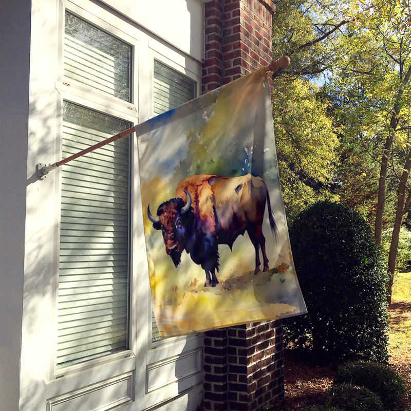 Drapeau du bison en bois