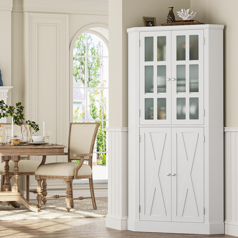 Armoire de cuisine Farmhouse avec 6 tablettes de rangement