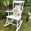 Chaise berçante d'extérieur en bois massif Aung